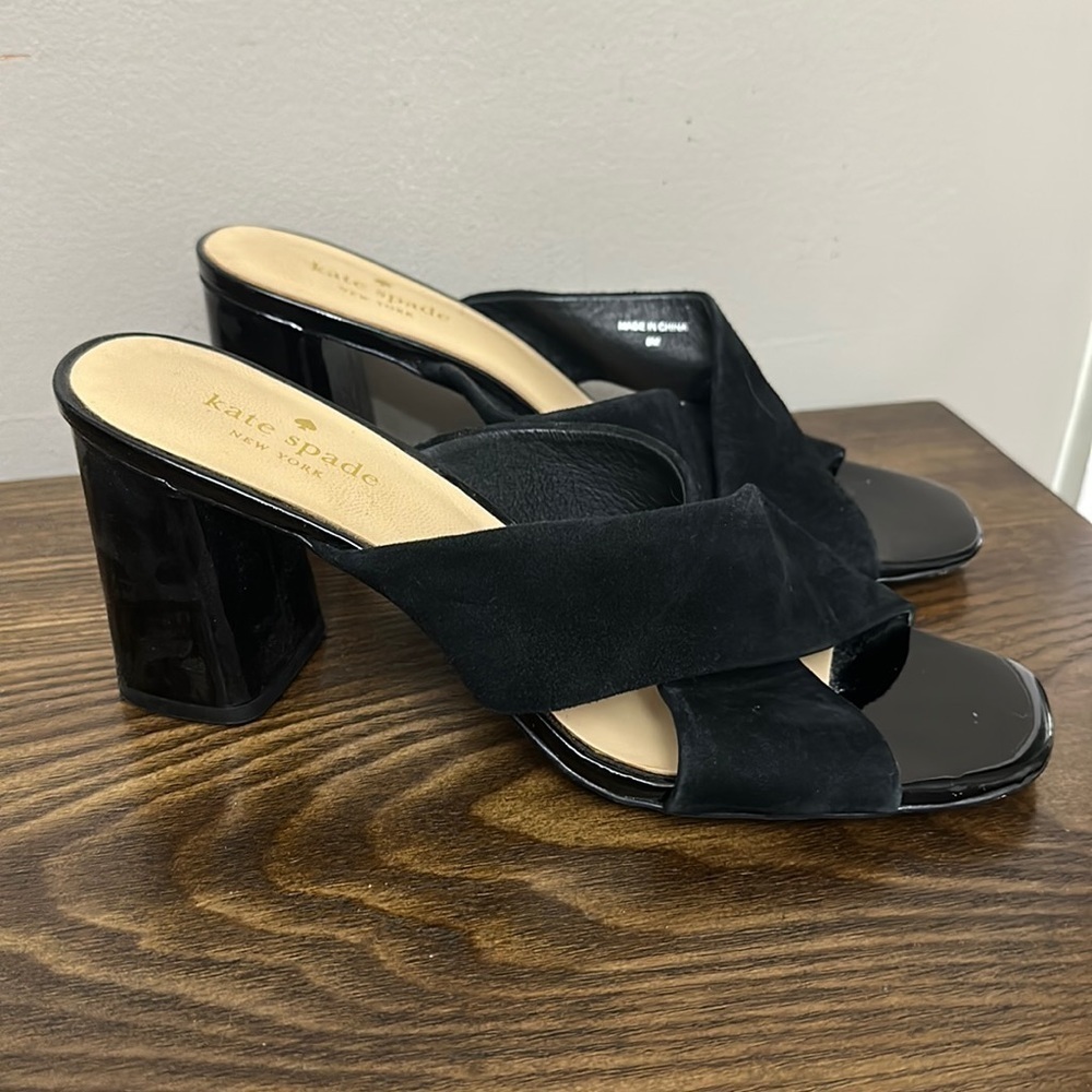 Kate Spade Black Strappy Suede Sandals